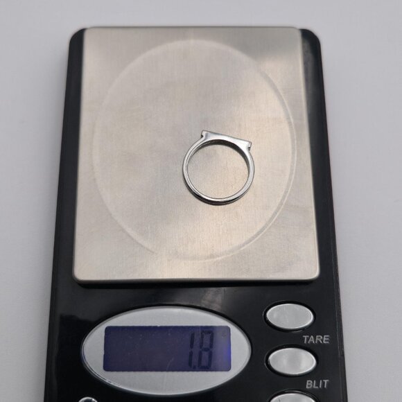 Size 7 Sterling Silver Bar Cubic Zirconia Gems Ring A3885 - Picture 9 of 9